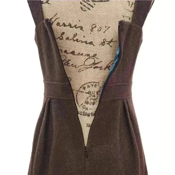 VINTAGE EPANOUIR WOOL JUMPER DRESS, Brown/ Blue, EUR WOMEN'S 38 (Small) - Picture 5 of 9